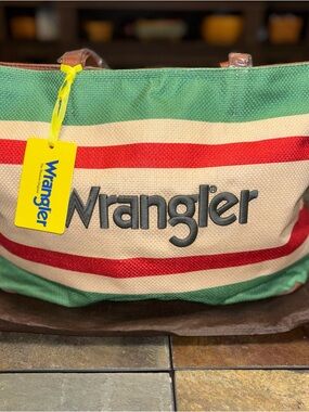 Wrangler Striped Canvas Tote Bag in new with tags